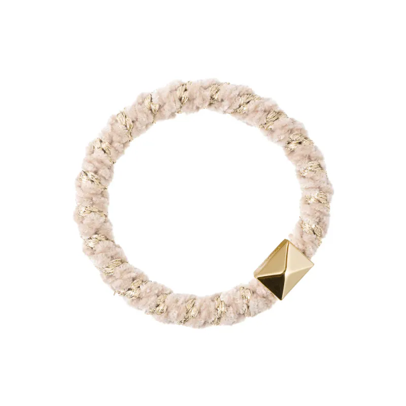 Dark FLUFFY FAT HAIR TIE SAND STRIPE