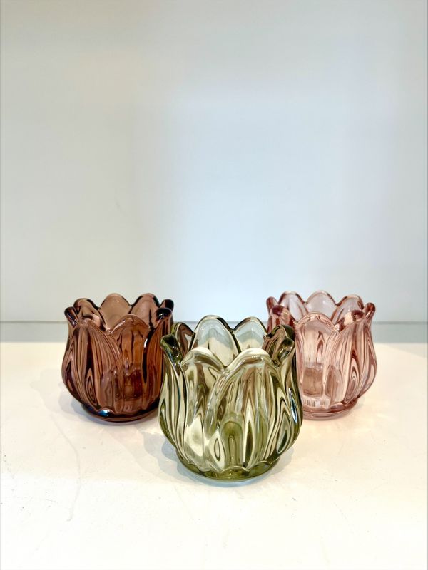 Trend Design LYSGLASS 7x7cm Tulipan Rosa