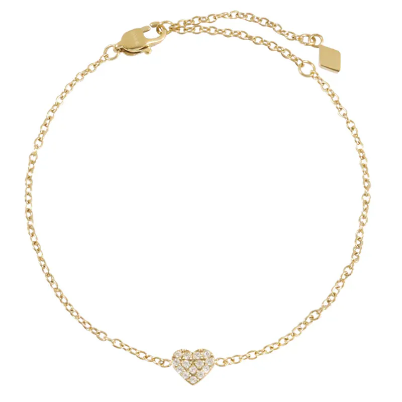 Dark CRYSTAL HEART BRACELET GOLD