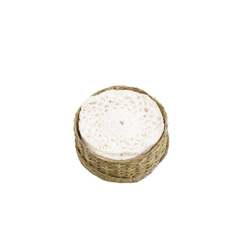 Heklet brikke Hvit 9 cm