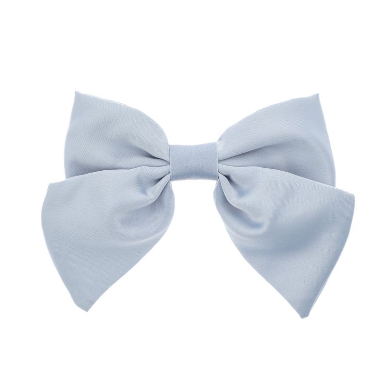 Dark SATIN BOW HAIR CLIP LIGHT BLUE