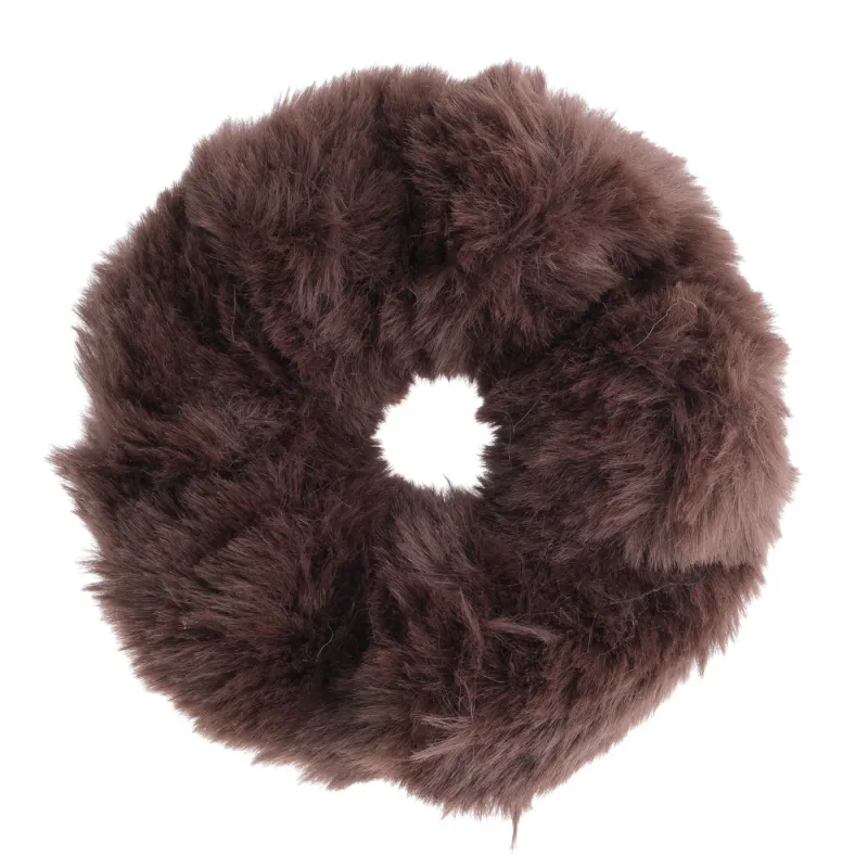 Dark FAUX FUR SCRUNCHIE CHOCOLATE BROWN