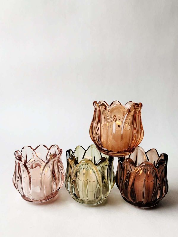 Trend Design LYSGLASS 7x7cm Tulipan Rosa