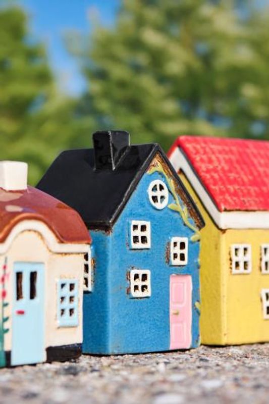 IB Laursen LYSHUS Nyhavn Blå m/rosa dør